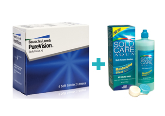 Purevision (6 buc) + Solocare (360 ml)