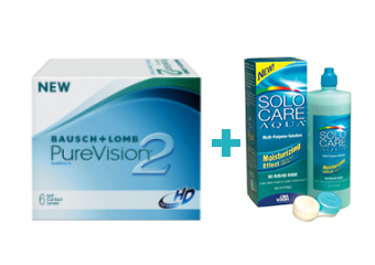 Purevision 2 HD (6 buc) + Solocare(360 ml)
